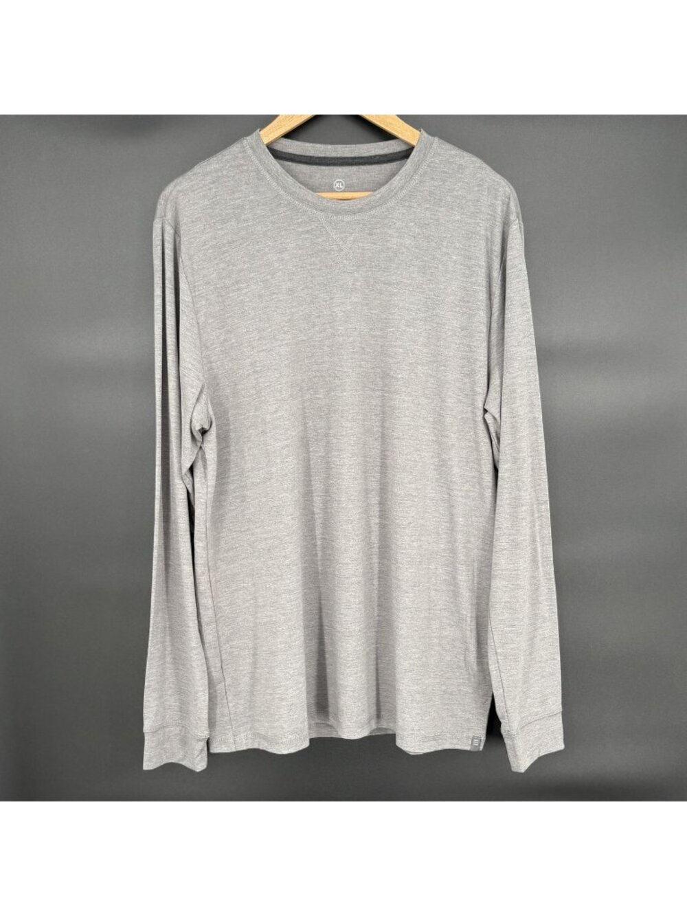 Free Fly Mens Bamboo Long Sleeve Crew Neck Shirt Gray XL Performance Stretch